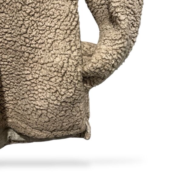 Thread + Supply Sherpa Jacket Cream‎ Womens L Quarter Zip Teddy Fleece Cozy - Picture 4 of 8